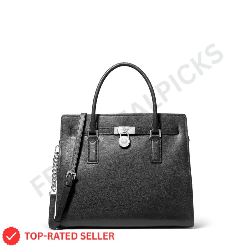 Large Leather Satchel Handbag Chic Elegant Minimal Classic Top Handle